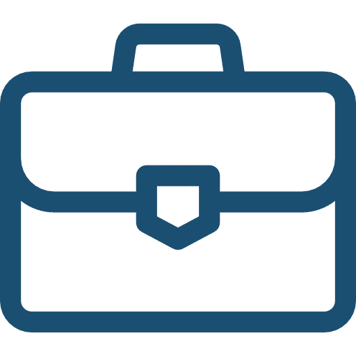 Briefcase icon representing case studies